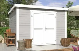 Outdoor Life Products | Tuinhuis Lotta 300 x 250 | Gecoat | Platinum Grey-Wit