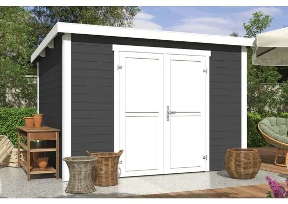 Outdoor Life Products | Tuinhuis Lotta 300 x 250 | Gecoat | Carbon Grey-Wit