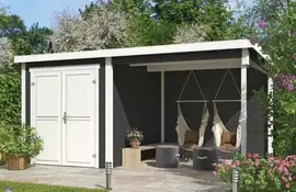 Outdoor Life Products | Tuinhuis Finn 450 x 250 | Gecoat | Carbon Grey-Wit