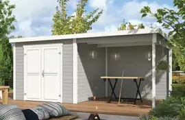 Outdoor Life Products | Tuinhuis Lars 500 x 250 | Gecoat | Platinum Grey-Wit