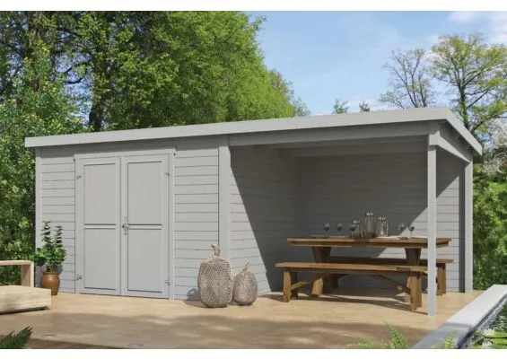 Outdoor Life Products | Tuinhuis Kjeld 550 x 250 | Gecoat | Platinum Grey