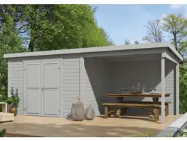 Outdoor Life Products | Tuinhuis Kjeld 550 x 250 | Gecoat | Platinum Grey