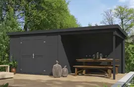 Outdoor Life Products | Tuinhuis Kjeld 550 x 250 | Gecoat | Carbon Grey