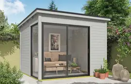 Outdoor Life Products | Tuinhuis Julia 295 x 295 | Gecoat | Platinum Grey