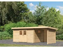 Karibu | Tuinhuis Torgau 5 met Overkapping 2,3, Zij- en Achterwand