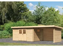 Karibu | Tuinhuis Torgau 5 met Overkapping 2,3, Zij- en Achterwand