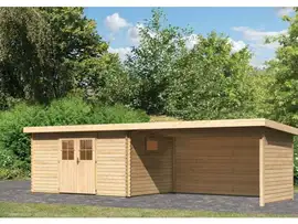 Karibu | Tuinhuis Torgau 5 met Overkapping 2,3, Zij- en Achterwand