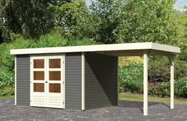 Woodfeeling | Tuinhuis Askola 5 met Overkapping 2,4 | Terragrijs