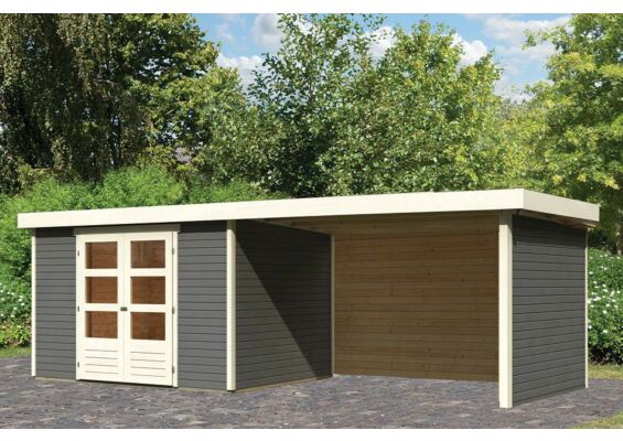 Woodfeeling | Tuinhuis Askola 5 met Overkapping 2,8 | Onbehandeld