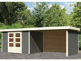 Woodfeeling | Tuinhuis Askola 5 met Overkapping 2,8 | Onbehandeld