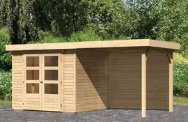 Woodfeeling | Tuinhuis Askola 3 met Overkapping 2,4 en Achterwand | Onbehandeld