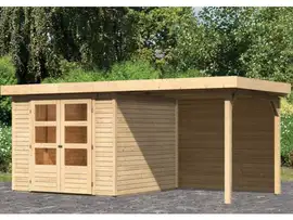 Woodfeeling | Tuinhuis Askola 3,5 met Overkapping 2,4 en Achterwand | Onbehandeld
