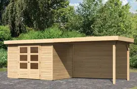 Woodfeeling | Tuinhuis Askola 4 met Overkapping 2,8 en Achterwand | Onbehandeld