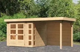 Woodfeeling | Tuinhuis Kerko 3 met Overkapping 2,4 en Achterwand | Onbehandeld
