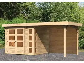 Woodfeeling | Tuinhuis Kerko 3 met Overkapping 2,4 en Achterwand | Onbehandeld