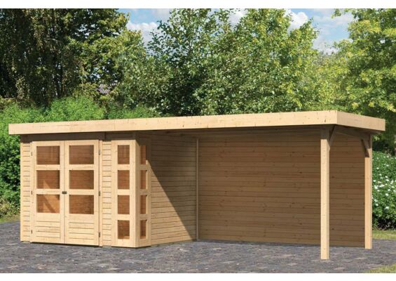 Woodfeeling | Tuinhuis Kerko 3 met Overkapping 2,8 en Achterwand | Onbehandeld