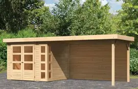 Woodfeeling | Tuinhuis Kerko 3 met Overkapping 2,8 en Achterwand | Onbehandeld