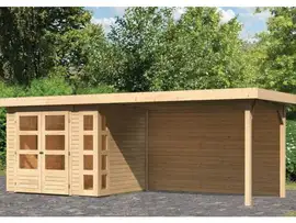 Woodfeeling | Tuinhuis Kerko 3 met Overkapping 2,8 en Achterwand | Onbehandeld