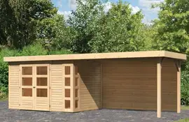 Woodfeeling | Tuinhuis Kerko 4 met Overkapping 2,8 en Achterwand | Onbehandeld