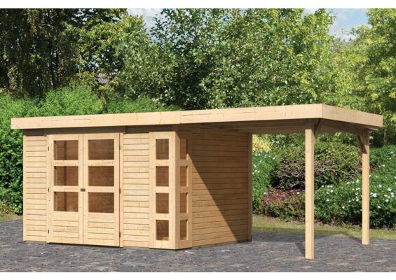 Woodfeeling | Tuinhuis Kerko 5 met Overkapping 2,4 | Onbehandeld