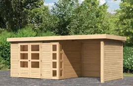 Woodfeeling | Tuinhuis Kerko 5 met Overkapping 2,4, Zij- en Achterwand | Onbehandeld
