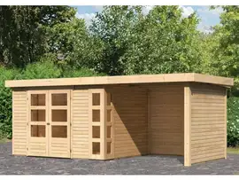 Woodfeeling | Tuinhuis Kerko 5 met Overkapping 2,4, Zij- en Achterwand | Onbehandeld