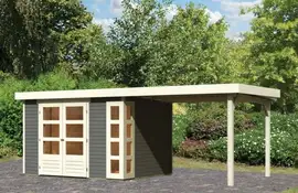 Woodfeeling | Tuinhuis Kerko 5 met Overkapping 2,8 | Terragrijs