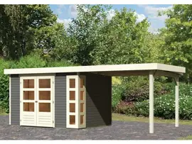 Woodfeeling | Tuinhuis Kerko 5 met Overkapping 2,8 | Terragrijs