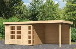 Woodfeeling | Tuinhuis Kerko 5 met Overkapping 2,8 en Achterwand | Onbehandeld