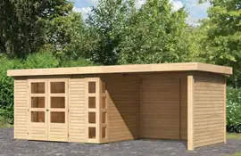 Woodfeeling | Tuinhuis Kerko 5 met Overkapping 2,8, Zij- en Achterwand | Onbehandeld