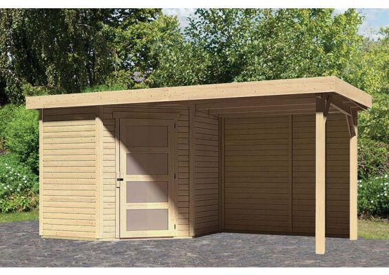 Woodfeeling | Tuinhuis Schwandorf 3 met Overkapping 2,4 en Achterwand | Onbehandeld