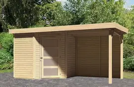 Woodfeeling | Tuinhuis Schwandorf 3 met Overkapping 2,4 en Achterwand | Onbehandeld