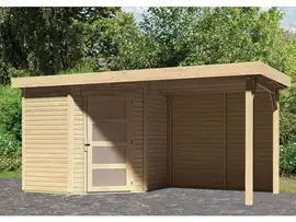 Woodfeeling | Tuinhuis Schwandorf 3 met Overkapping 2,4 en Achterwand | Onbehandeld
