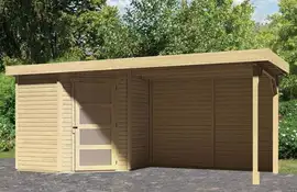 Woodfeeling | Tuinhuis Schwandorf 3 met Overkapping 2,8 en Achterwand | Onbehandeld