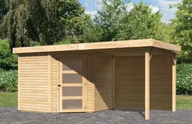 Woodfeeling | Tuinhuis Schwandorf 5 met Overkapping 2,5 en Achterwand | Onbehandeld