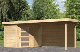 Woodfeeling | Tuinhuis Schwandorf 5 met Overkapping 2,8 en Achterwand | Onbehandeld