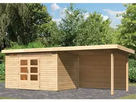 Woodfeeling | Tuinhuis Kandern 7 met Overkapping 3,2 en Achterwand | Onbehandeld