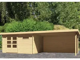 Woodfeeling | Tuinhuis Bastrup 8 met Overkapping 4,0 en Achterwand