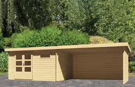 Woodfeeling | Tuinhuis Bastrup 8 met Overkapping 4,0, Zij- en Achterwand