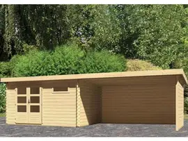 Woodfeeling | Tuinhuis Bastrup 8 met Overkapping 4,0, Zij- en Achterwand