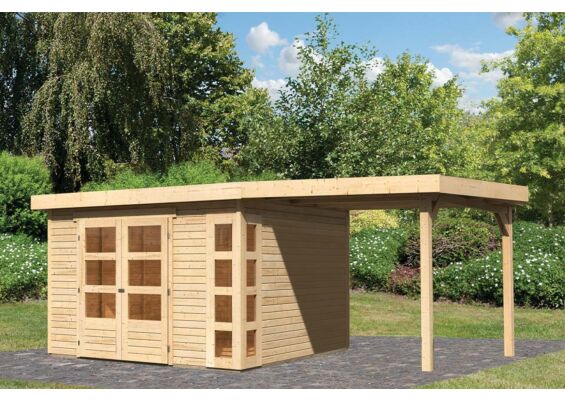 Woodfeeling | Tuinhuis Kerko 6 met Overkapping 2,4 | Onbehandeld