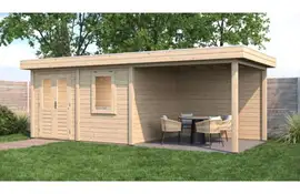 Lugarde Select Modern tuinhuis met overkapping Emmen 388x300cm + 300cm - Onbehandeld
