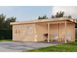 Lugarde Select Modern | Tuinhuis Zutphen met Veranda Rechts 388 + 400 x 300 | Onbehandeld