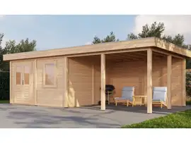 Lugarde Select Modern | Tuinhuis Amstelveen met Veranda Rechts 388 + 400 x 388 | Onbehandeld