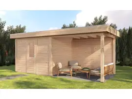 Lugarde Select Modern | Tuinhuis Tilburg met Veranda Rechts 300 + 300 x 250 | Onbehandeld