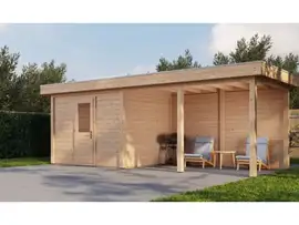 Lugarde Select Modern | Tuinhuis Apeldoorn met Veranda Rechts 300 + 400 x 250 | Onbehandeld