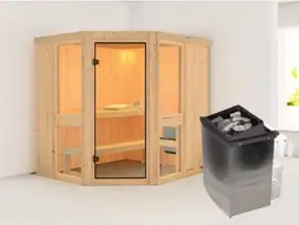 Karibu | Amelia 1 Sauna | Bronzeglas Deur | Kachel 9 kW Geïntegreerde Bediening