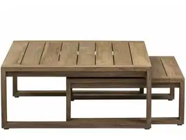 Apple Bee | Koffietafel Antigua 80 x 80 x 38 cm en 60 x 60 x 31 cm | Coastal Teak