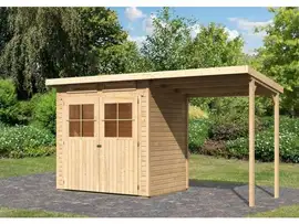 Karibu | Tuinhuis Glücksburg 2 met Overkapping | Onbehandeld