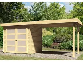 Karibu | Tuinhuis Mühlendorf 2 met Overkapping 2,8 | Onbehandeld